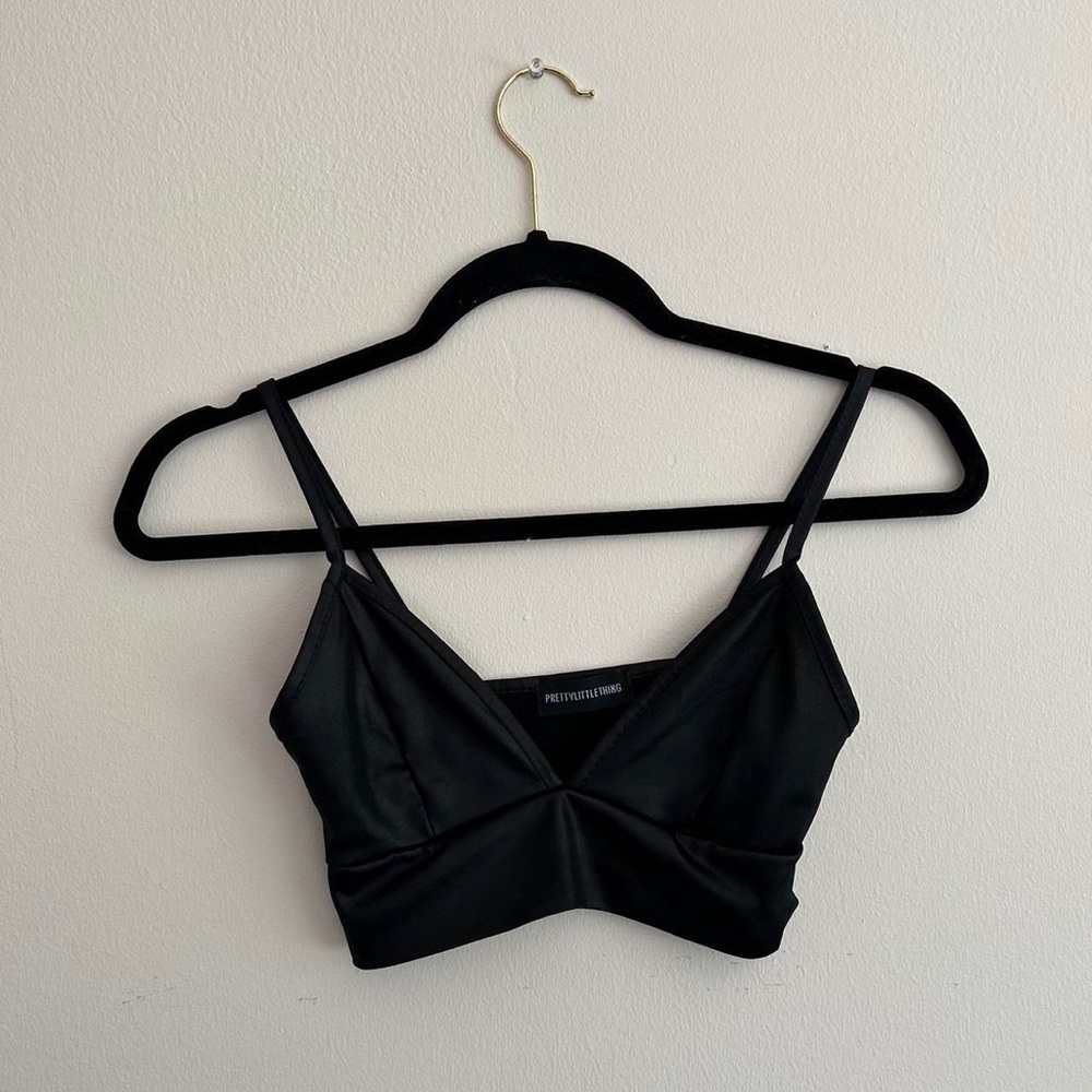 Tiny, black bralette from Pretty Little Thing